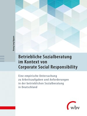 cover image of Betriebliche Sozialberatung im Kontext von Corporate Social Responsibility